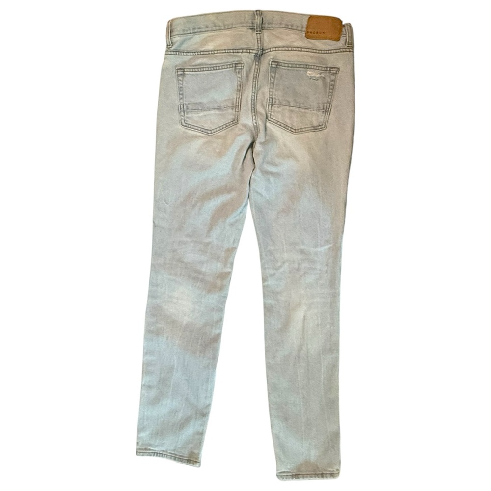 PACSUN Light Blue Stacked Skinny Distressed Men's Jeans - Picture 3 of 7